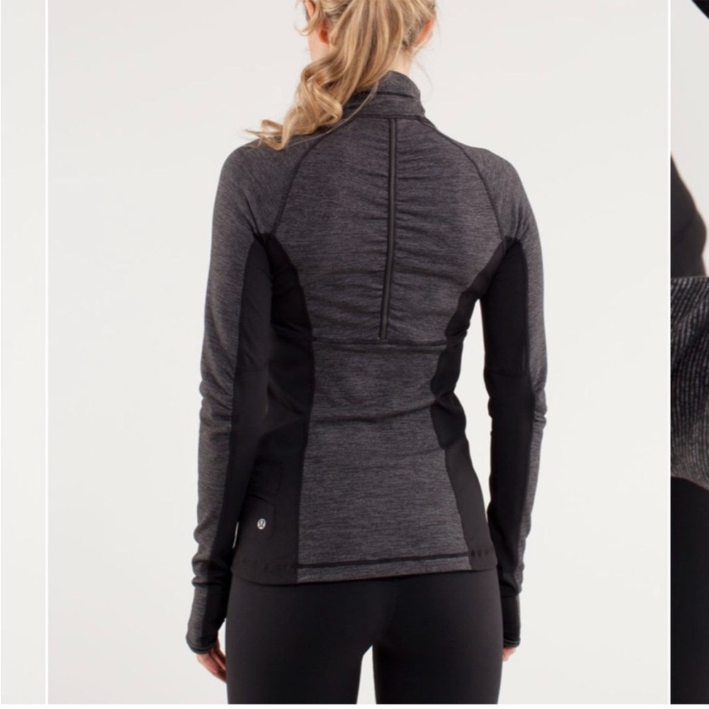 LULULEMON Run Switch Back 1/2 Zip Reversible Pullover grey black/black, size 4 - Picture 7 of 11